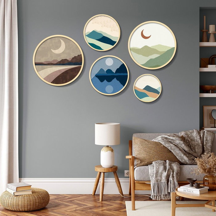 Wallity Yats-23 Conjunto de 5 Cuadros Decorativos Multicolor